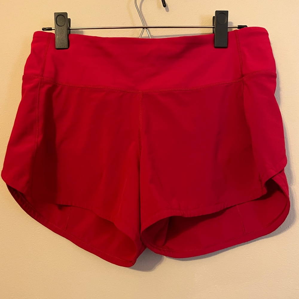 Red Lululemon shorts. Size 6. Used in great condition